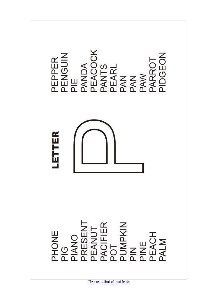 Understanding P Box Letters for Kids | PDF