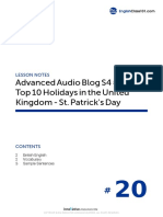 Advanced Audio Blog S4 #20 Top 10 Holidays in The United Kingdom - St. Patrick's Day