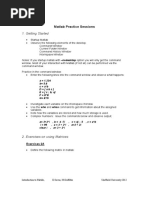 Getting Started: Matlab Practice Sessions