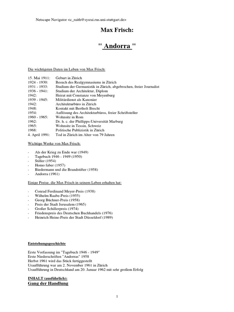 Max Frisch Andorra Pdf