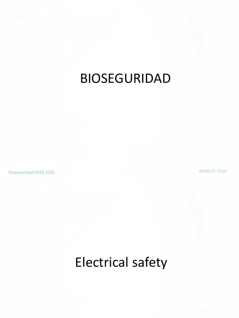 Bioseguridad-Electrical Safety | PDF | Corriente eléctrica | Resistencia  Eléctrica y Conductancia