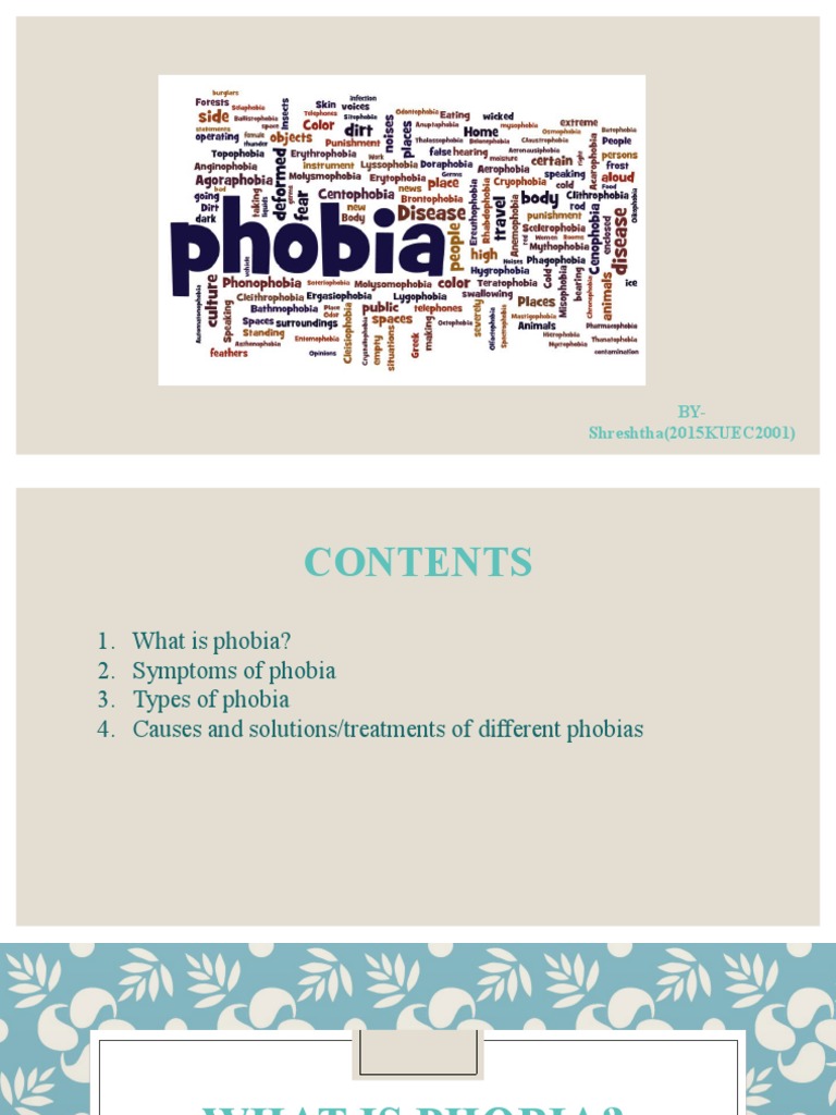 Types of Phobia | PDF | Agoraphobia | Phobia