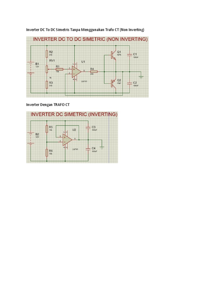 Inverter DC To DC Simetris Tanpa Menggunakan Trafo CT | PDF