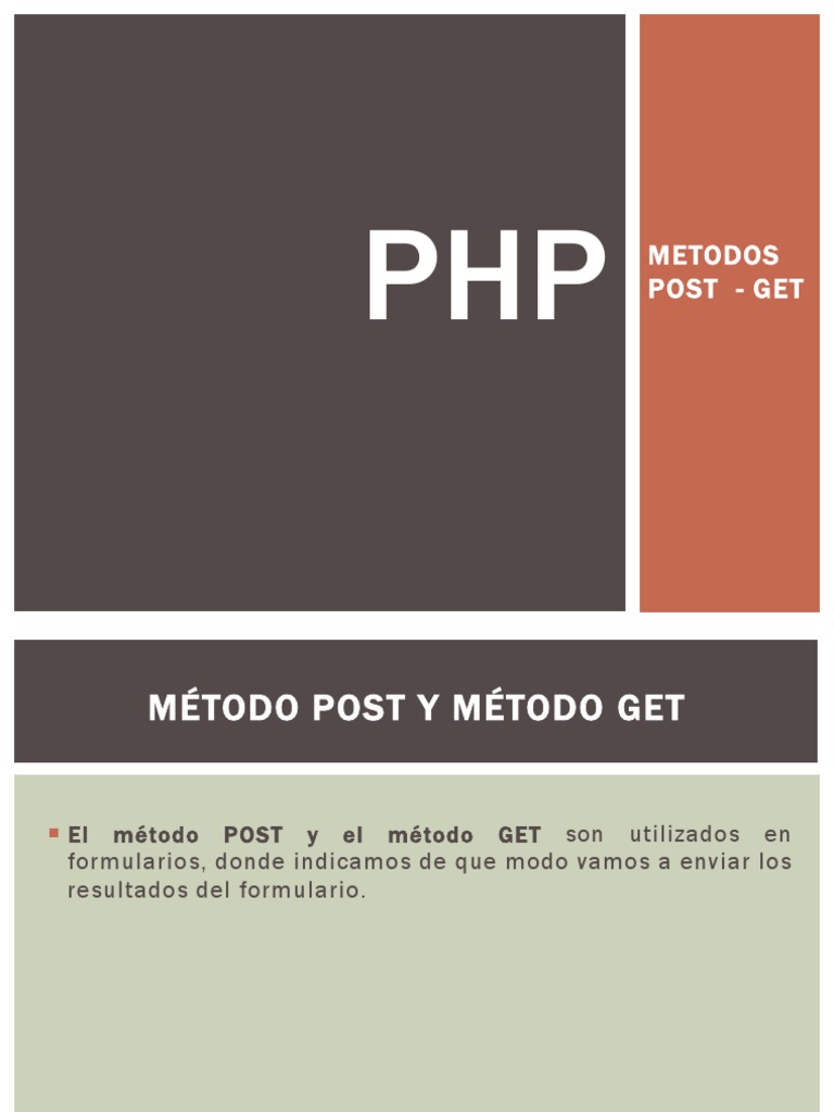 Métodos POST y GET en PHP | PDF