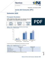 Índice de Precios Del Consumo (IPC) Setiembre 2020