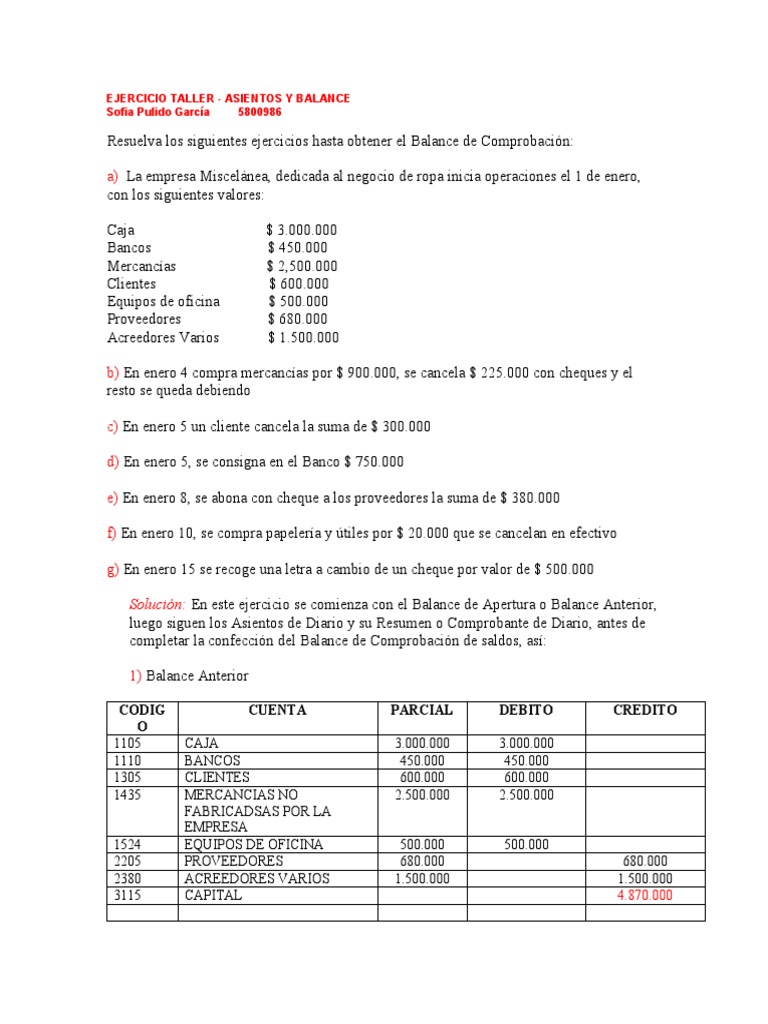 Taller 2 De Asientos Contables Contabilidad Pdf Servicios Economía