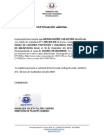 Certificación Laboral MEDINA DUEÑEZ LUIS ARTURO