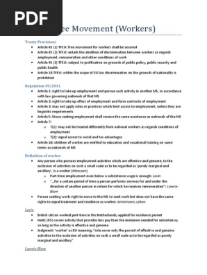 Notes Free Movement (Workers) (1)