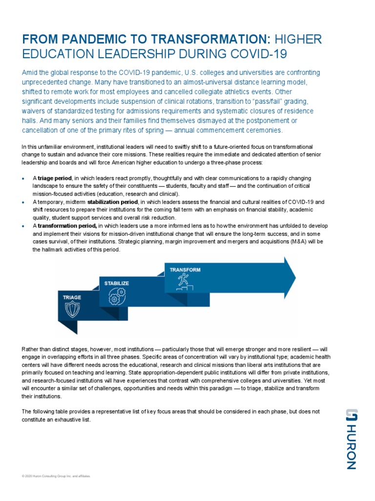 Education Leadership During Covid-19: From Pandemic To Transformation ...