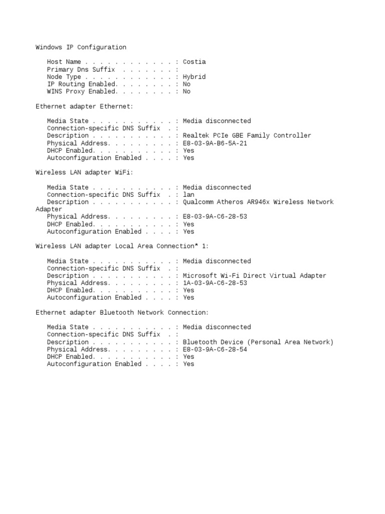 Ipconfig