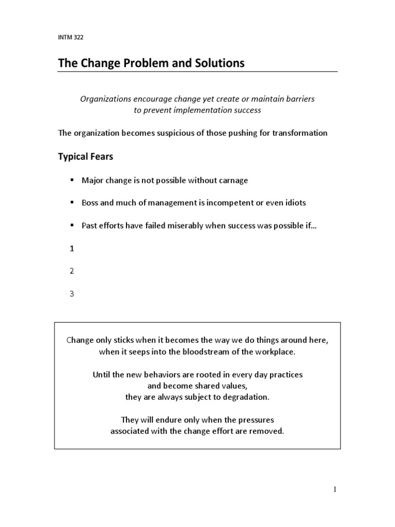 Change Management for Leaders | PDF | Truth | Psychological Concepts