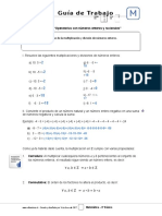 8basico - Guia Trabajo Matematica - Semana 02 MULTIPLICACION Y DIVISION DE ENTE