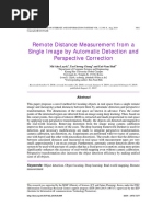 Remote Distance Measurement From A Single Image by Automatic Detection and Perspective Correction