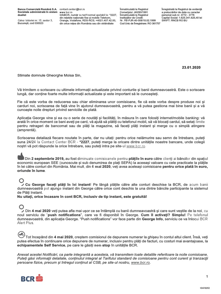BCR Customer Service Contact Information | PDF