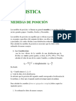 Medidas de posición en estadística (Cuartiles, Deciles y Percentiles