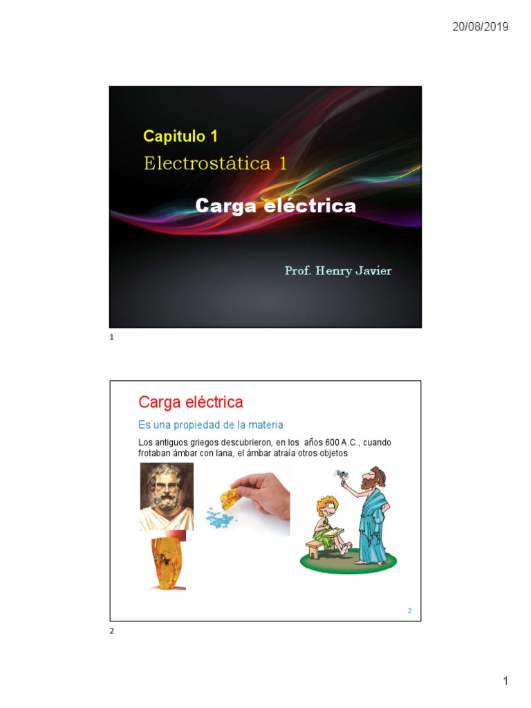 (1a) Carga Electrica PDF Carga eléctrica Aislador (Electricidad)