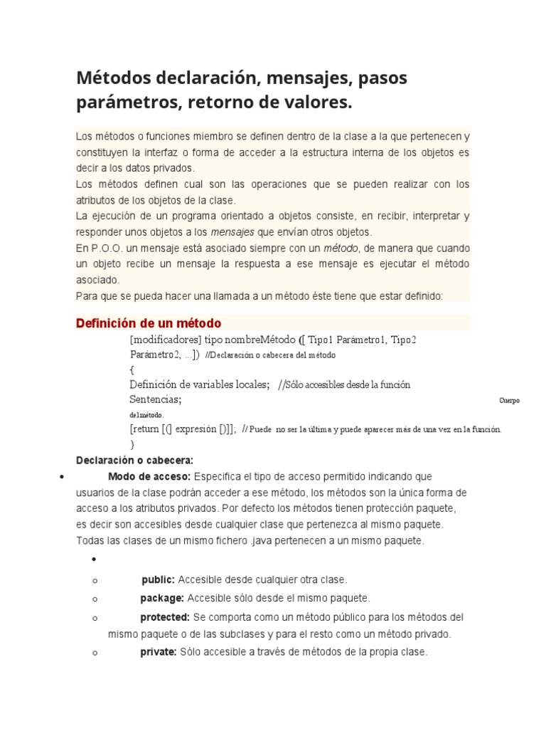 Métodos, constructores y destructores en Java | PDF | Objeto ...