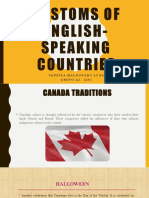 Customs of English-Speaking Countries: Vanessa Maldonado Luna G R U P O: A 1 - 1 1 3 C