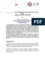 Analisis y Evaluacion Del Riesgo de Informacion Un Caso en La Banca Aplicacion Del Iso 270012005 - Compress PDF