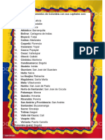Los 32 Departamentos de Colombia Con Sus Capitales Son