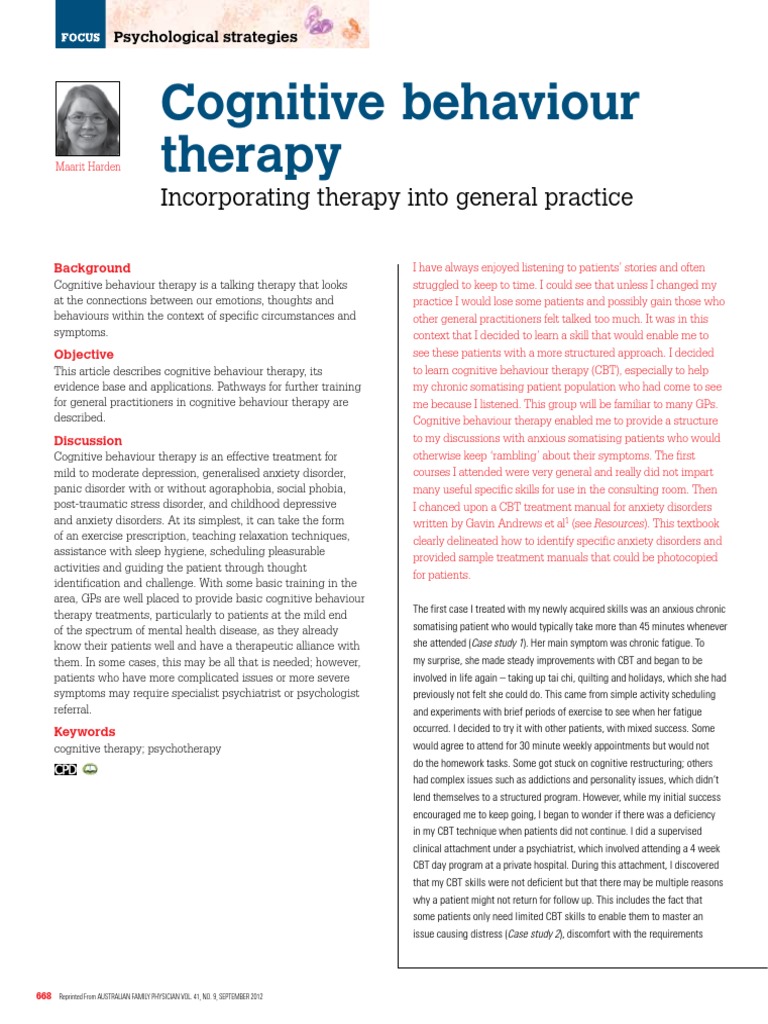 Cognitive Behaviour Therapy in GP Practice | PDF | Cognitive Behavioral ...