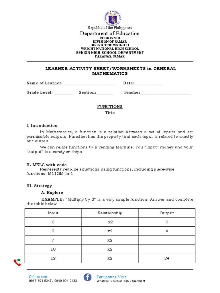 Evaluating Functions and Domain Issues | PDF | Function (Mathematics ...