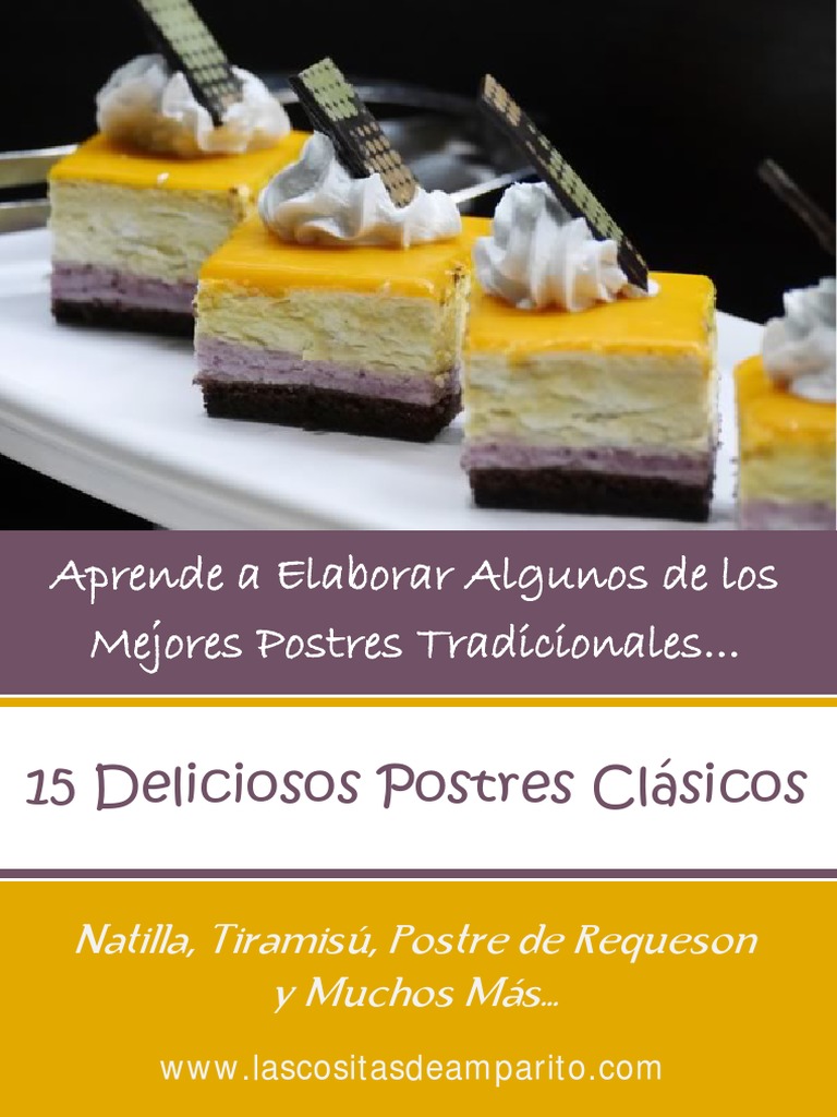 15 Recetas de Postres Clásicos | PDF | Tarta de queso | Postres