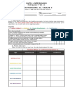 Mapeh Learning Area Activity Sheet No. 2.A - Health 9: First Quarter SY 20 - 21