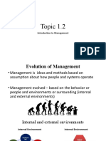 Topic 1.2: Introduction To Management