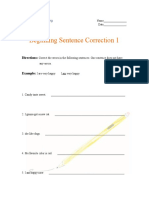 Beginning Sentence Correction 1