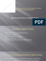 Evaluation of Diagnostic and Screening Tests: Validity and Reliability