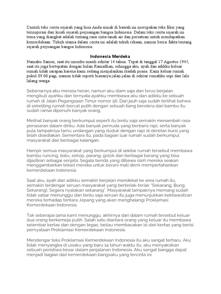 Teks Cerita Sejarah Pdf