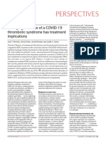 Perspectives: Emerging Evidence of A COVID-19 Thrombotic Syndrome Has Treatment Implications