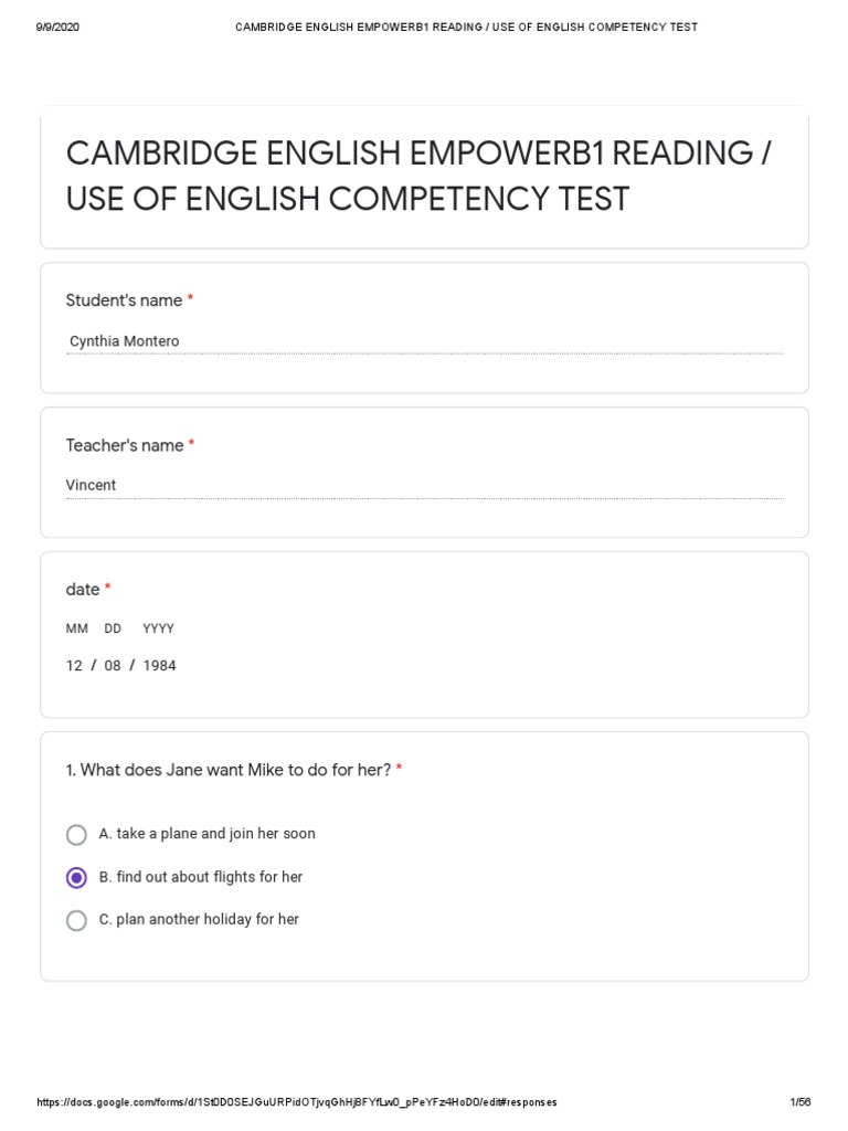 Cambridge English Empower B1 Test | PDF | Business | Social Science