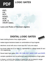 Logic Gates:: And, OR, Not, Nand, Nor, XOR, & XNOR Gates, Laws and Rules of Boolean Algebra