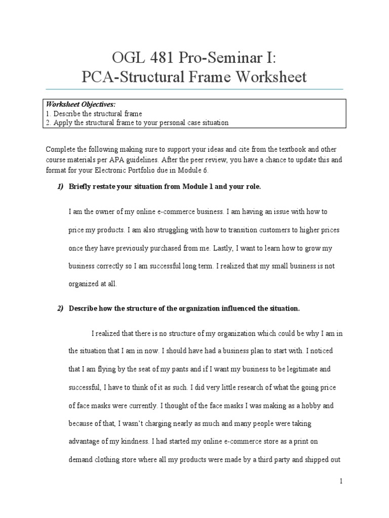 Ogl 481 2 Structural Frame Worksheet 2 | PDF | Etsy | Retail