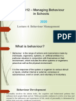EDY 2312/5312 - Managing Behaviour in Schools