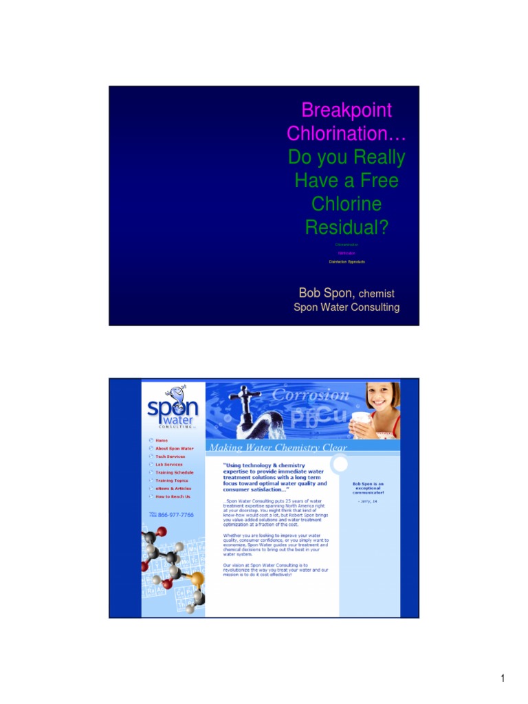 Free Chlorine Presentation PDF PDF Chlorine Chemical Elements