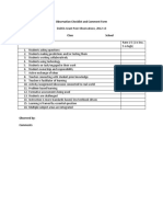 Observation Checklist and Comment Form