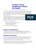 Fluids Experiment: Show Relationship Between Water Pressure and Depth