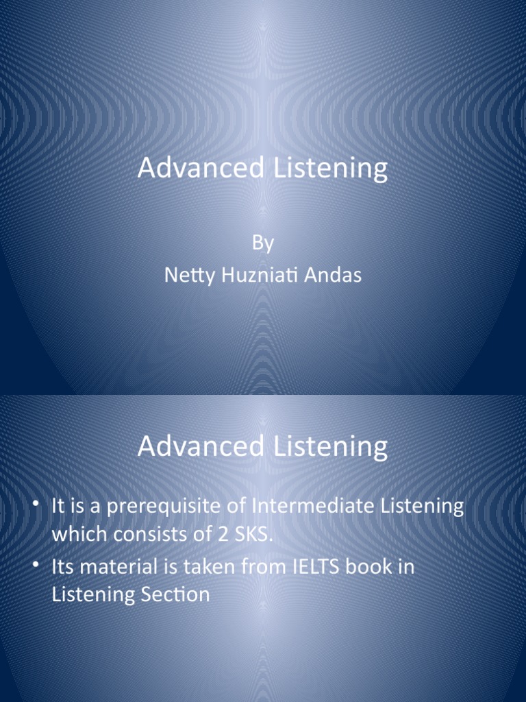 Advanced Listening Comprehension Guide | PDF | International English ...