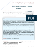 Assessing The Quality of Operation Notes in A Teaching Hospital