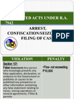 Prohibited Acts Under R.A. 7942: Arrest, Confiscation/Seizure and Filing of Case