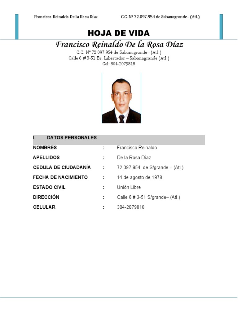 Francisco de La Rosa PDF