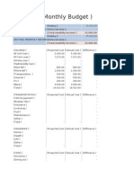 Personal Monthly Budget