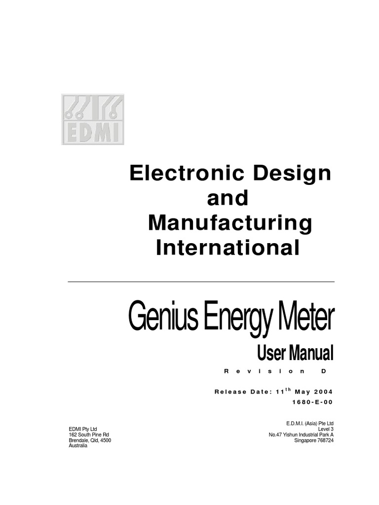 EDMI Genius User Manual Revision D PDF | PDF | Input/Output | Parameter ...