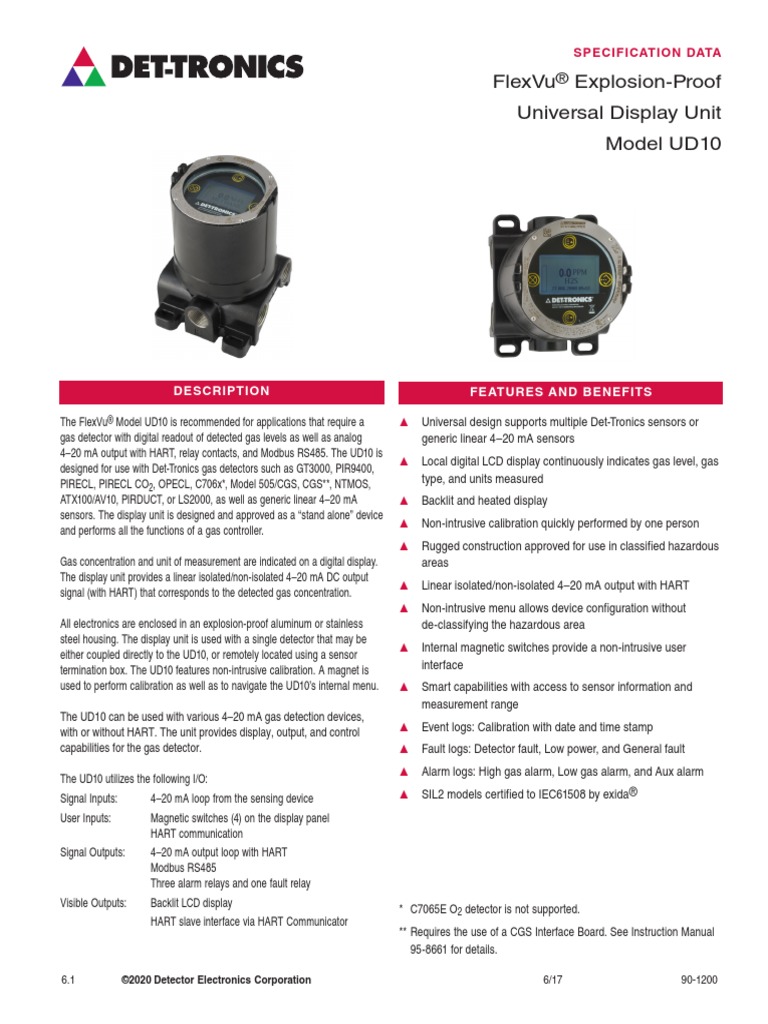 Flexvu Explosion-Proof Universal Display Unit Model Ud10: Description ...