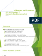 NSU School of Business and Economics BUS 530 (Section 5) Economic Conditions Analysis