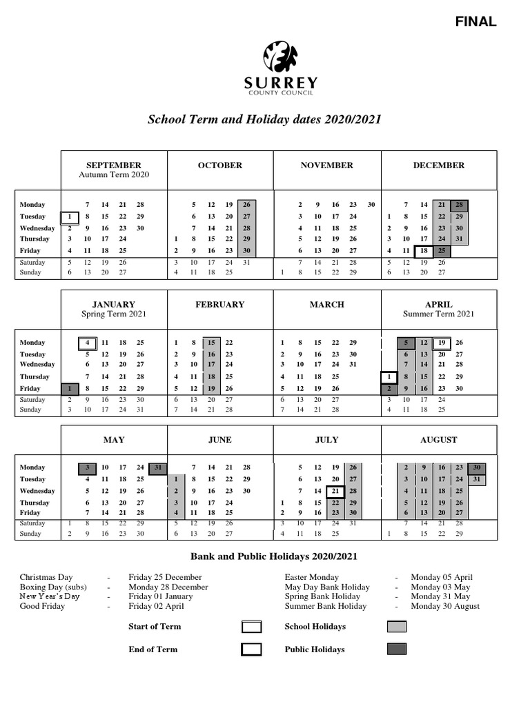 2020/2021 School Term Dates Guide | PDF | Liturgical Calendar ...