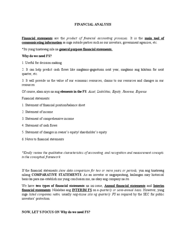 Financial Analysis and Statement Insights | PDF | Equity (Finance ...